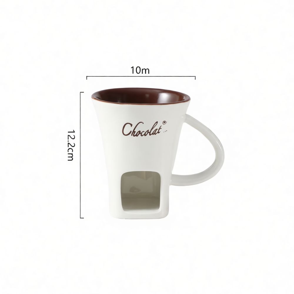 Fondue Pot Ceramic - フォンデュ用セラミック製加熱鍋。チーズ、チョコレート、バターを温めるのに最適。キッチン用品、調理器具、北欧風の食器。