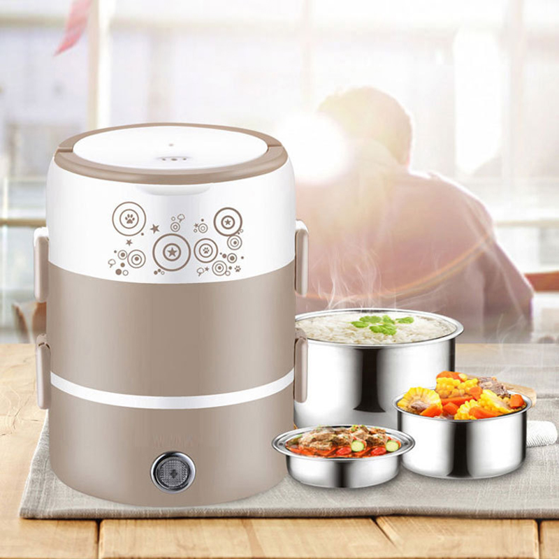Home Cooking Heater - 220vステンレス製電気加熱ランチボックス,オフィスおよび家庭用炊飯器,蒸し器,食品加熱容器,食事加熱