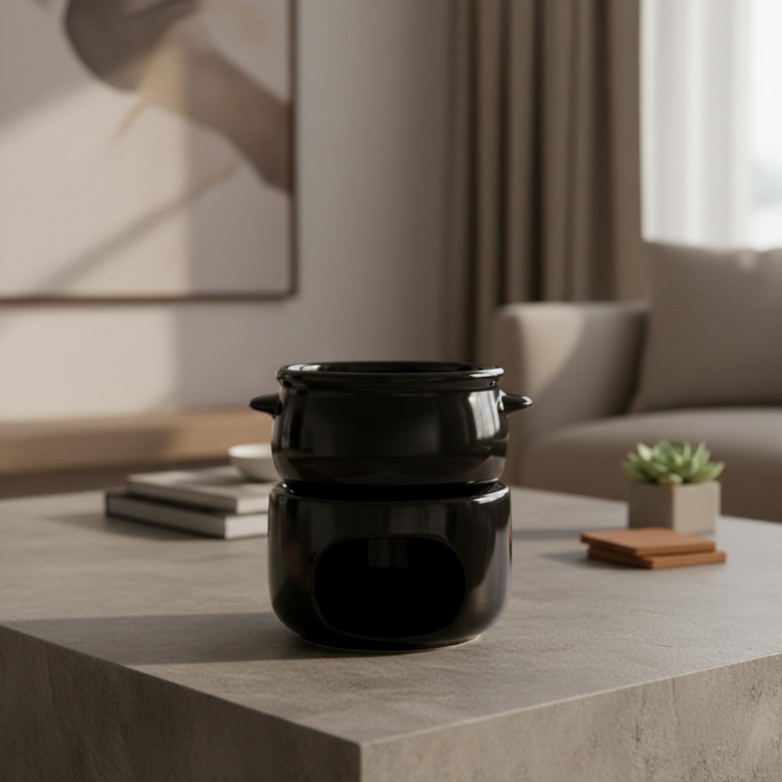 Fondue Pot Ceramic - キャンドルで温めるセラミック製の溶かし器。フォーク付き。スイーツフォンデュカップ。DIY菓子作りに最適なミニチョコレートフォンデュマグ。