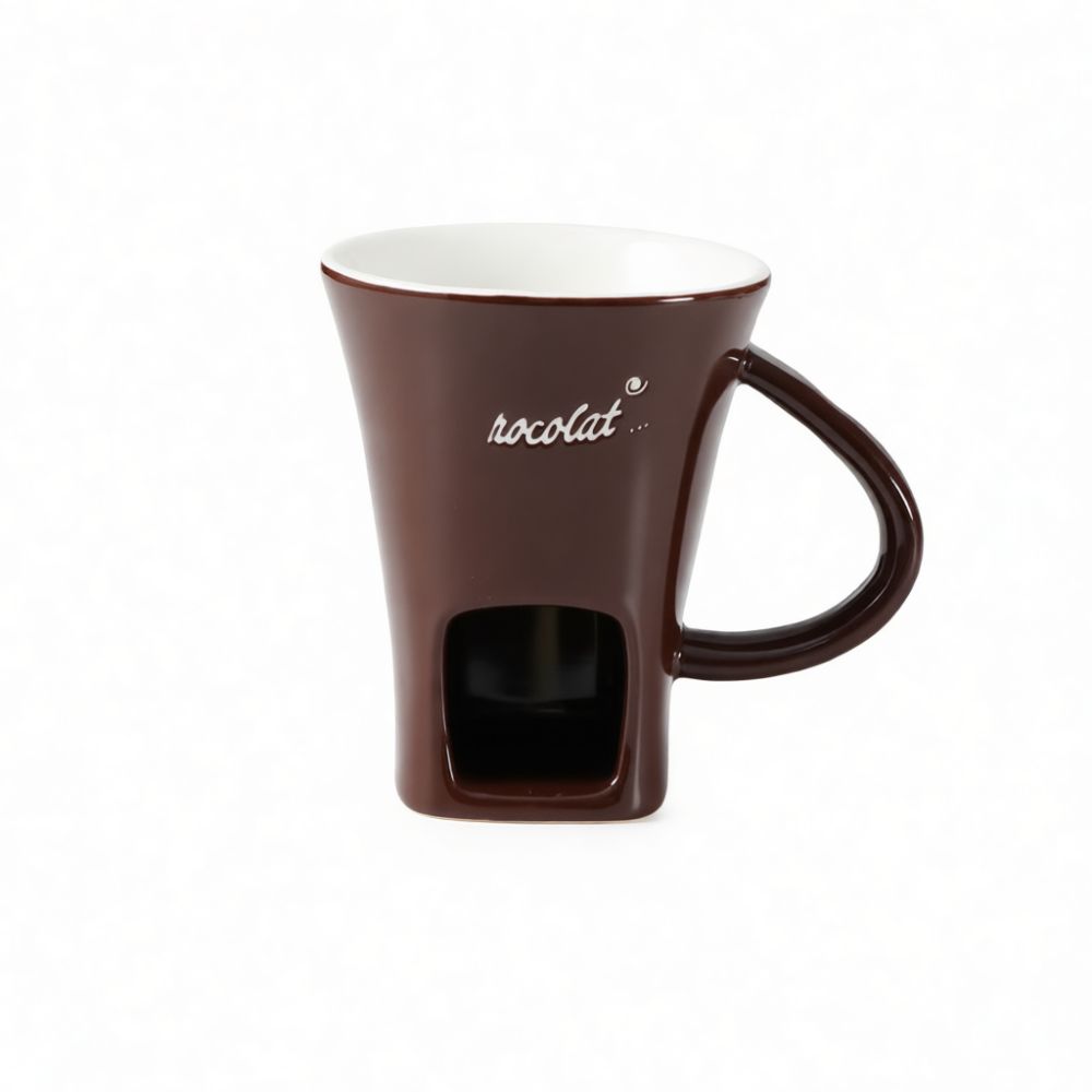 Fondue Pot Ceramic - チョコレート、チーズ、バターを溶かすためのセラミック製フォンデュセット。北欧風のキッチン用品、食器、コンロ用加熱器具。