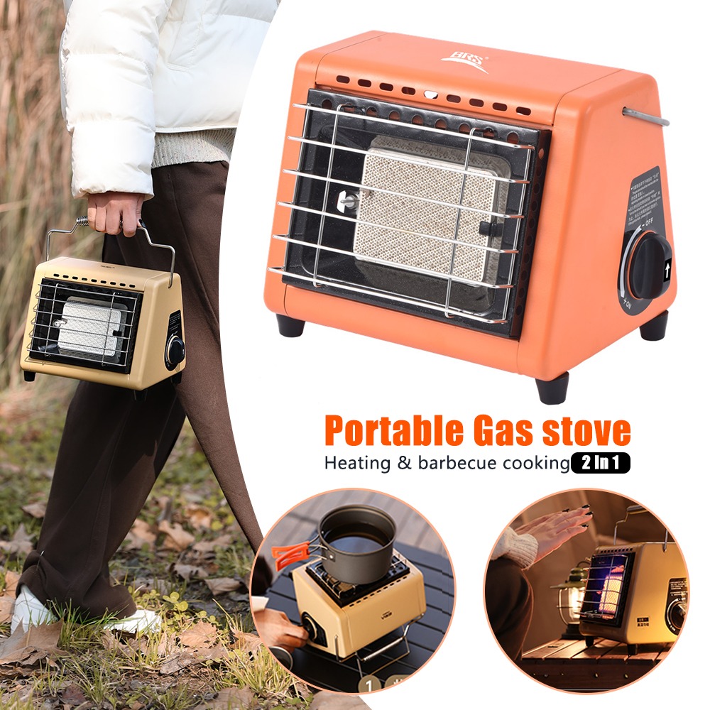 Home Cooking Heater - 1.5KW ポータブルガスストーブ加熱バーベキュー調理 2In1 キャンプガスストーブテントヒータープロパンヒーター家庭用屋外テントピクニック