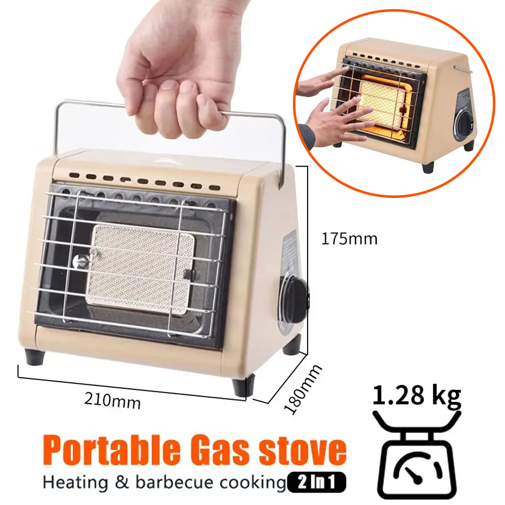 ポータブル2in1ガスストーブヒーター 1.5KW バーベキ - Home Cooking Heater のレビューと価格
