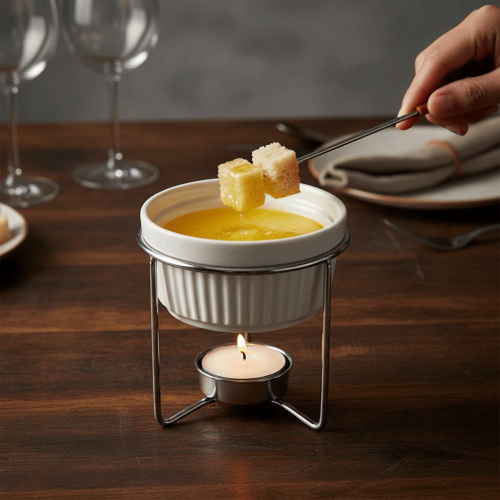 セラミックバターウォーマー フォンデュポット 安定した金属製 - Fondue Pot Ceramic のレビューと価格
