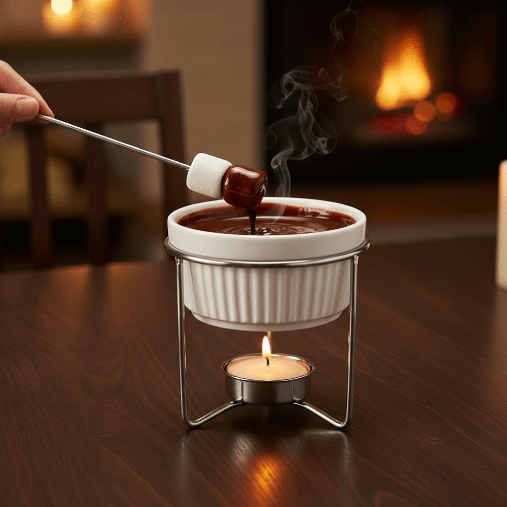 セラミック製バター加熱器、フォンデュ鍋、安定した金属製スタン - Fondue Pot Ceramic のレビューと価格