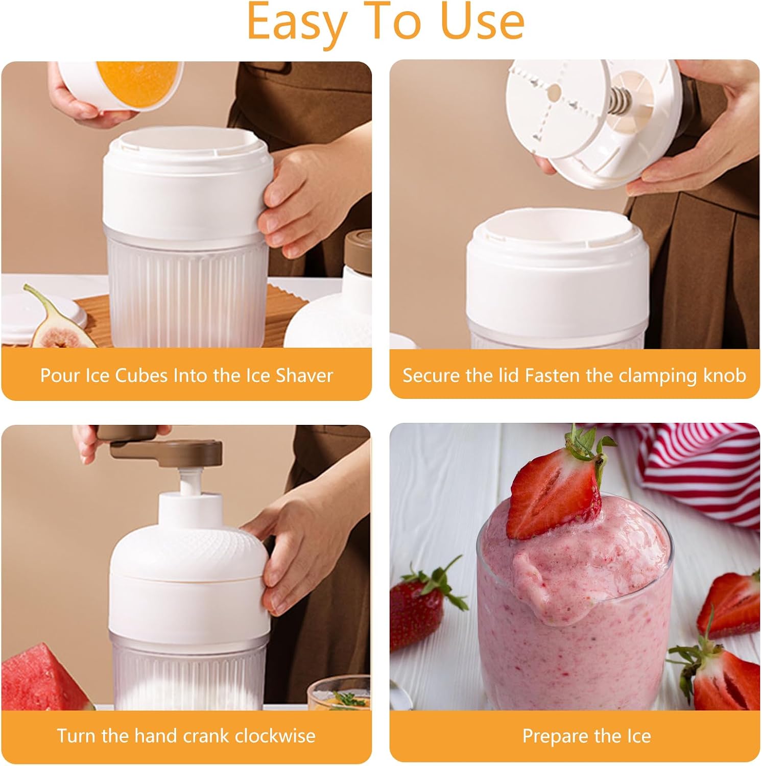 ポータブル手動アイスシェーバー、スノーコーンメーカー、手回し - Home Cooking Recipes のレビューと価格