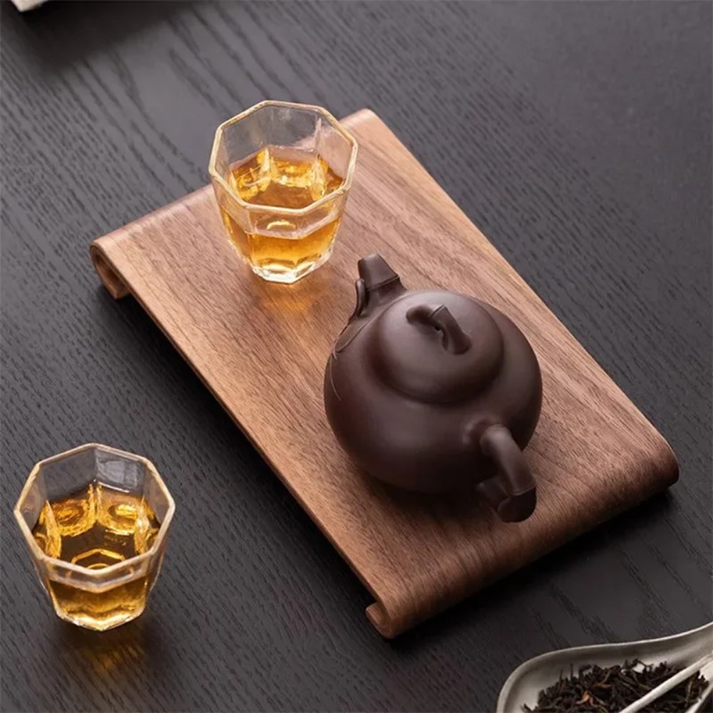 木製コーヒー茶トレイ長方形デスクトップディスプレイラックコー - Home Cooking Recipes のレビューと価格