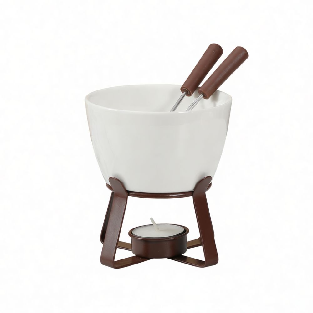 チョコレート、チーズ、バターを溶かすためのセラミック製フォン - Fondue Pot Ceramic のレビューと価格