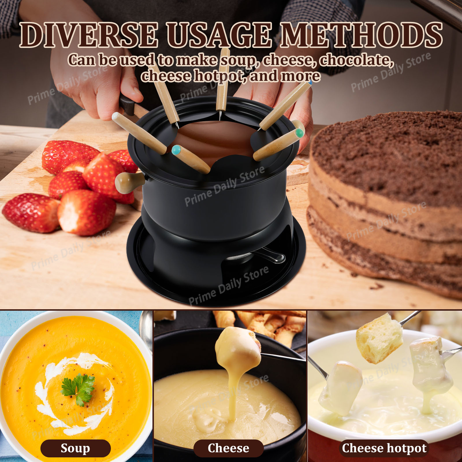 セラミック製チョコレートフォンデュポット（フォークとキャンド - Fondue Pot Ceramic のレビューと価格