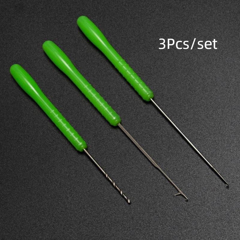 3個入りカーボンスチール製ベイトドリル針 鯉釣り用ベイトリグ - Wok Carbon Steel のレビューと価格