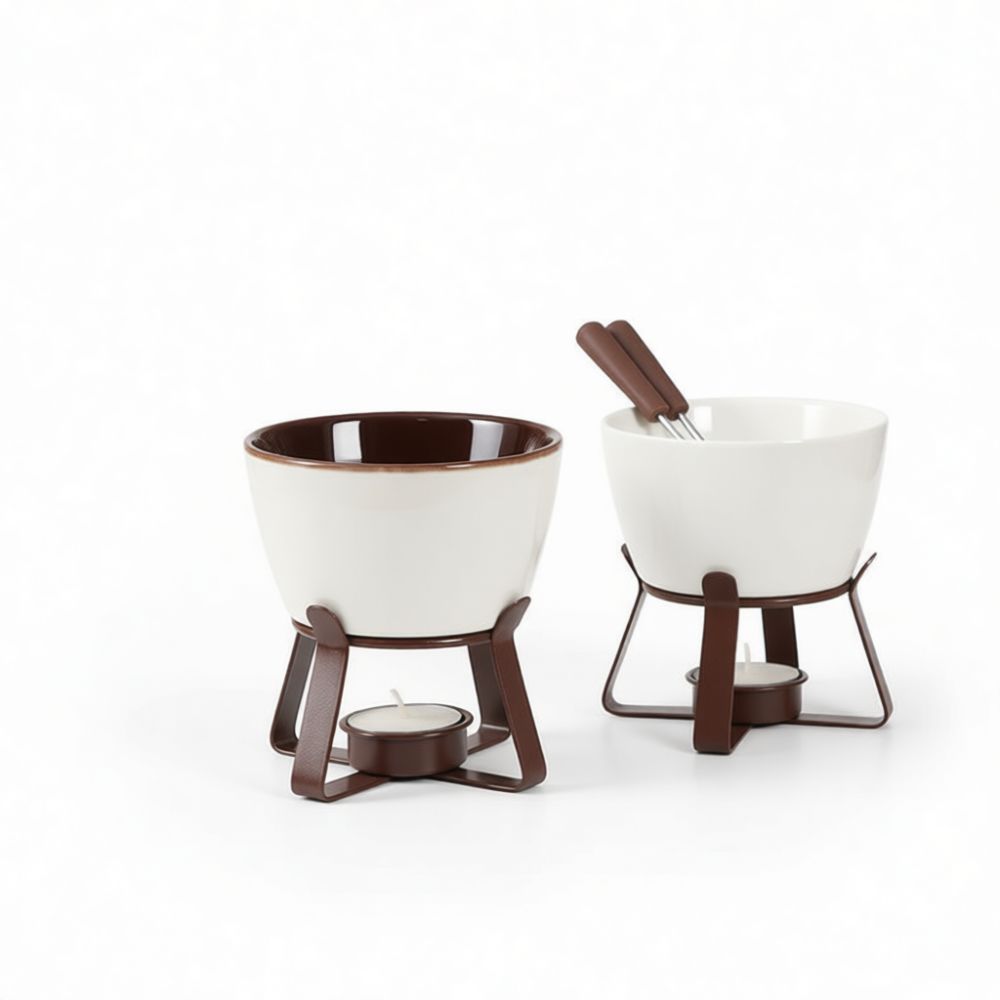 北欧風セラミック製フォンデュ鍋。チーズ、チョコレート、バター - Fondue Pot Ceramic のレビューと価格