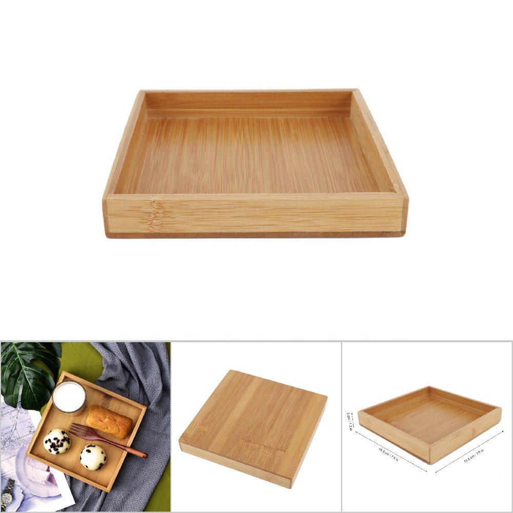 長方形の和風トレイ、正方形デザイン、木製構造、フルーツティー - Home Cooking Recipes のレビューと価格