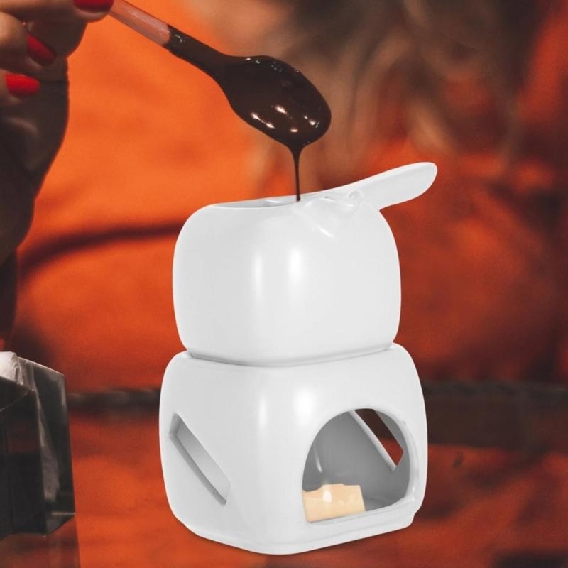 チョコレートやバターを簡単に温められるコンパクトなアロマセラ - Fondue Pot Ceramic のレビューと価格