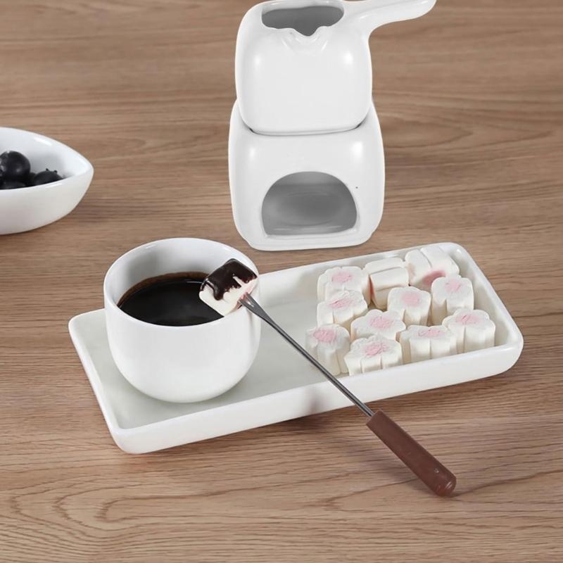 チョコレートやバターを簡単に温められるコンパクトなアロマセラ - Fondue Pot Ceramic のレビューと価格