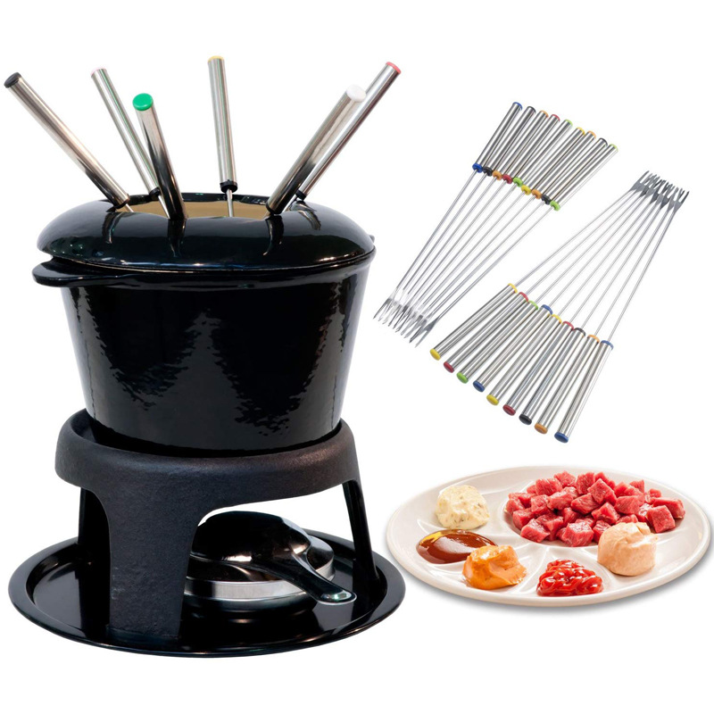 6 個のステンレス鋼のチョコレートフォークチーズポットホット - Fondue Pot Ceramic のレビューと価格