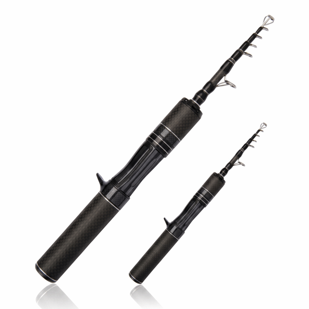 カーボンハンドル伸縮式釣り竿 長さ1.5m/1.8m 超軽量 - Wok Carbon Steel のレビューと価格