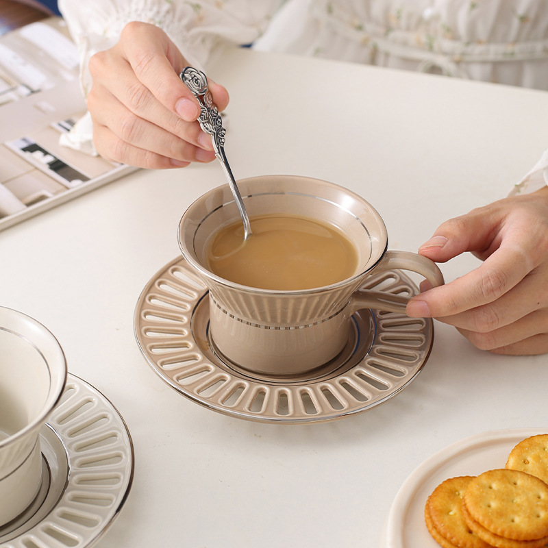 高級セラミックコーヒーカップ皿北欧ホームメイクコーヒーカップ - Home Cooking Recipes のレビューと価格