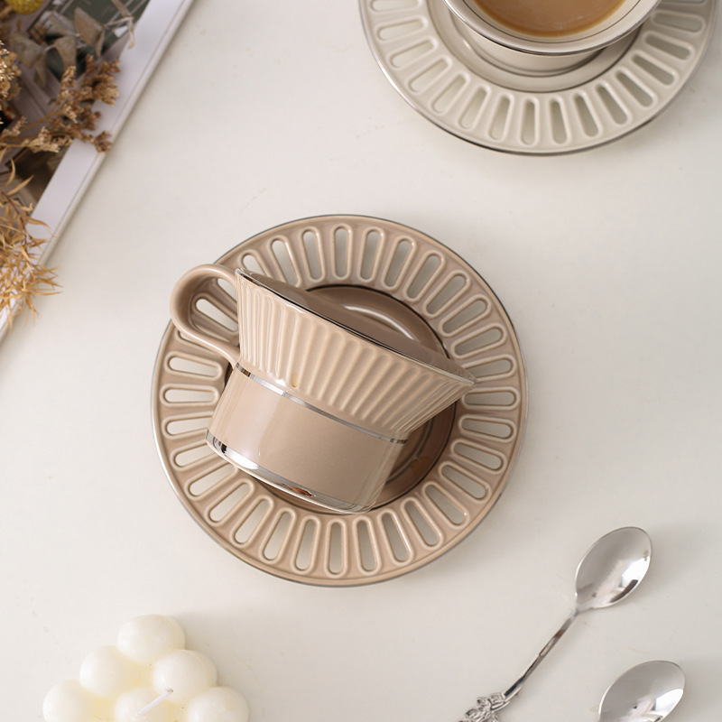 高級セラミックコーヒーカップ皿北欧ホームメイクコーヒーカップ - Home Cooking Recipes のレビューと価格